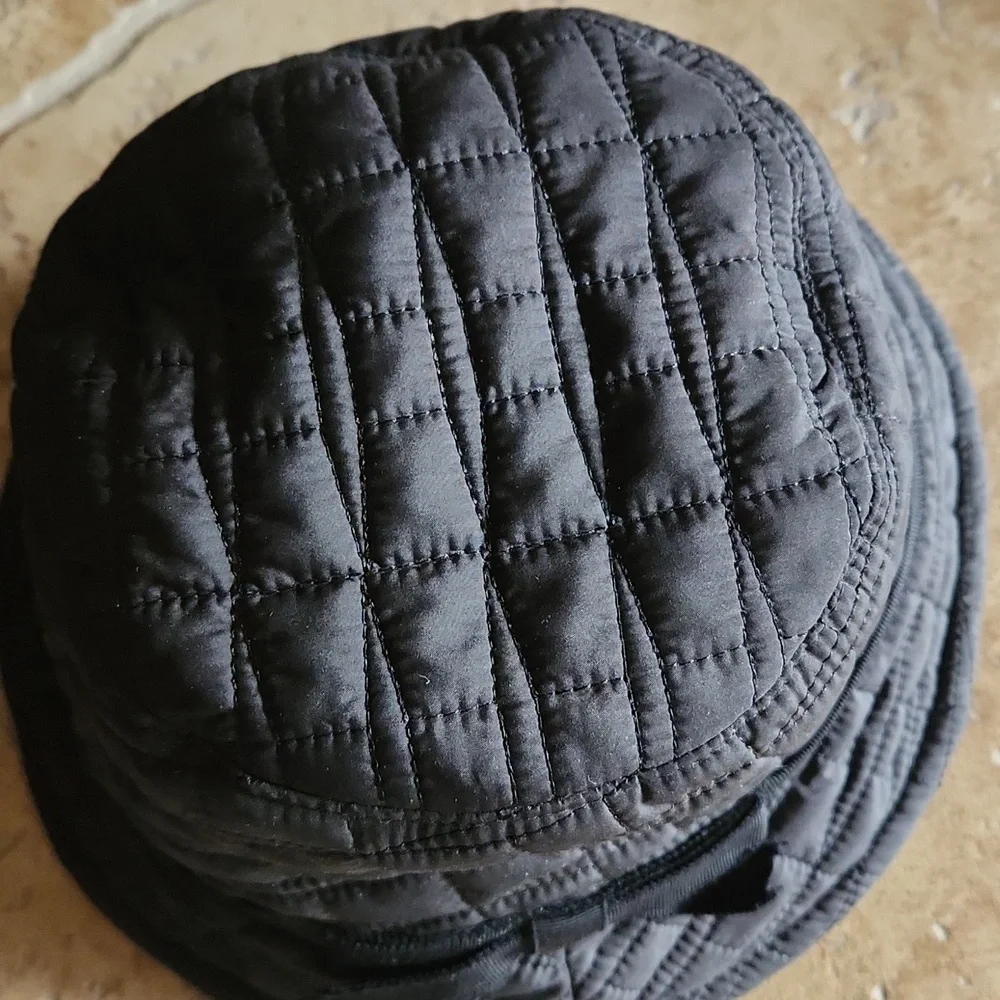 Kate Spade Black Quilted Bucket Hat with Bow - Picture 2 of 9